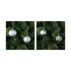 8 Pack 8cm Christmas Baubles - Silver Look -Christmas Gift Shop 6bb11414 76b8 4600 a517 4a8dacefd649