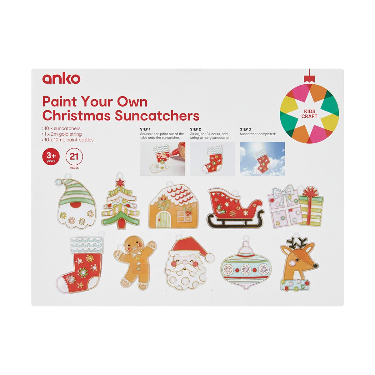 21 Piece Paint Your Own Christmas Suncatchers 4 21 Piece Paint Your Own Christmas Suncatchers - Image 4