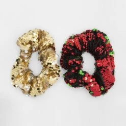 2 Pack Christmas Scrunchies - Gold Tone And Red -Christmas Gift Shop 702ae6cf 155c 4789 901a 0db7faac755a
