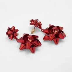 Christmas Double Rosette Earrings - Red -Christmas Gift Shop 7712a72e 9929 46a4 bda5 fb6ff89bc0be