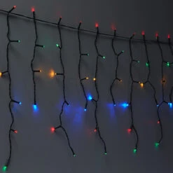 Solar Powered 500 LED Christmas Multi-Colour Icicle Lights