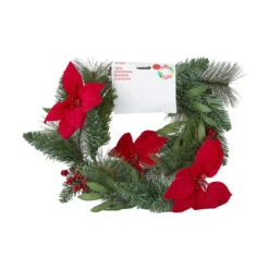 1.8m Christmas Garland Poinsettia