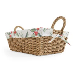 Christmas Basket With Printed Liner