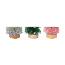 3 Pack Christmas Bottlebrush Tree Decoration - Assorted
