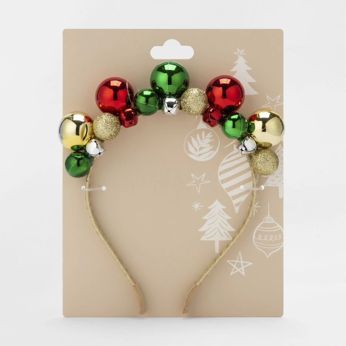 Christmas Bells Headband - Gold Tone, Red And Green 4 Christmas Bells Headband - Gold Tone, Red And Green - Image 4