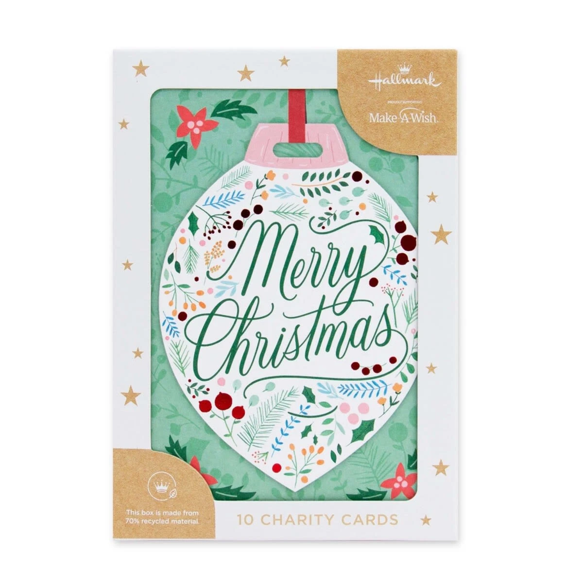 Hallmark 10 Pack Boxed Charity Christmas Cards - Garden Bauble 2 Hallmark 10 Pack Boxed Charity Christmas Cards - Garden Bauble - Image 2
