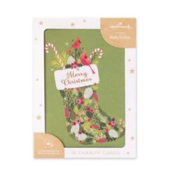 Hallmark 10 Pack Boxed Charity Christmas Cards - Garden Stocking