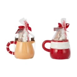 Hot Cocoa Christmas Ceramic Mug Set 50g - Assorted