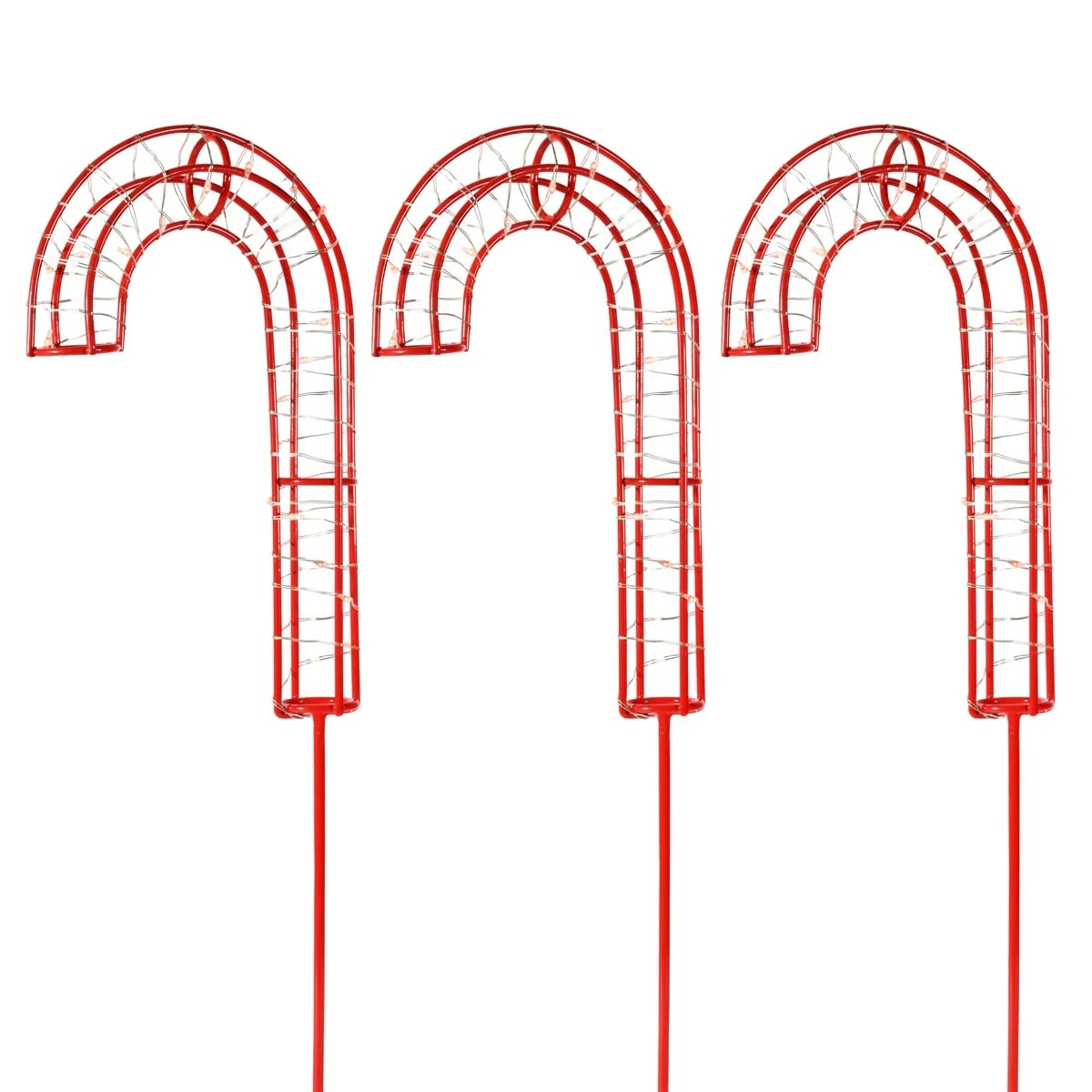 Solar Powered 3 Pack Christmas Metal Stake Lights - Assorted 4 Solar Powered 3 Pack Christmas Metal Stake Lights - Assorted - Image 4