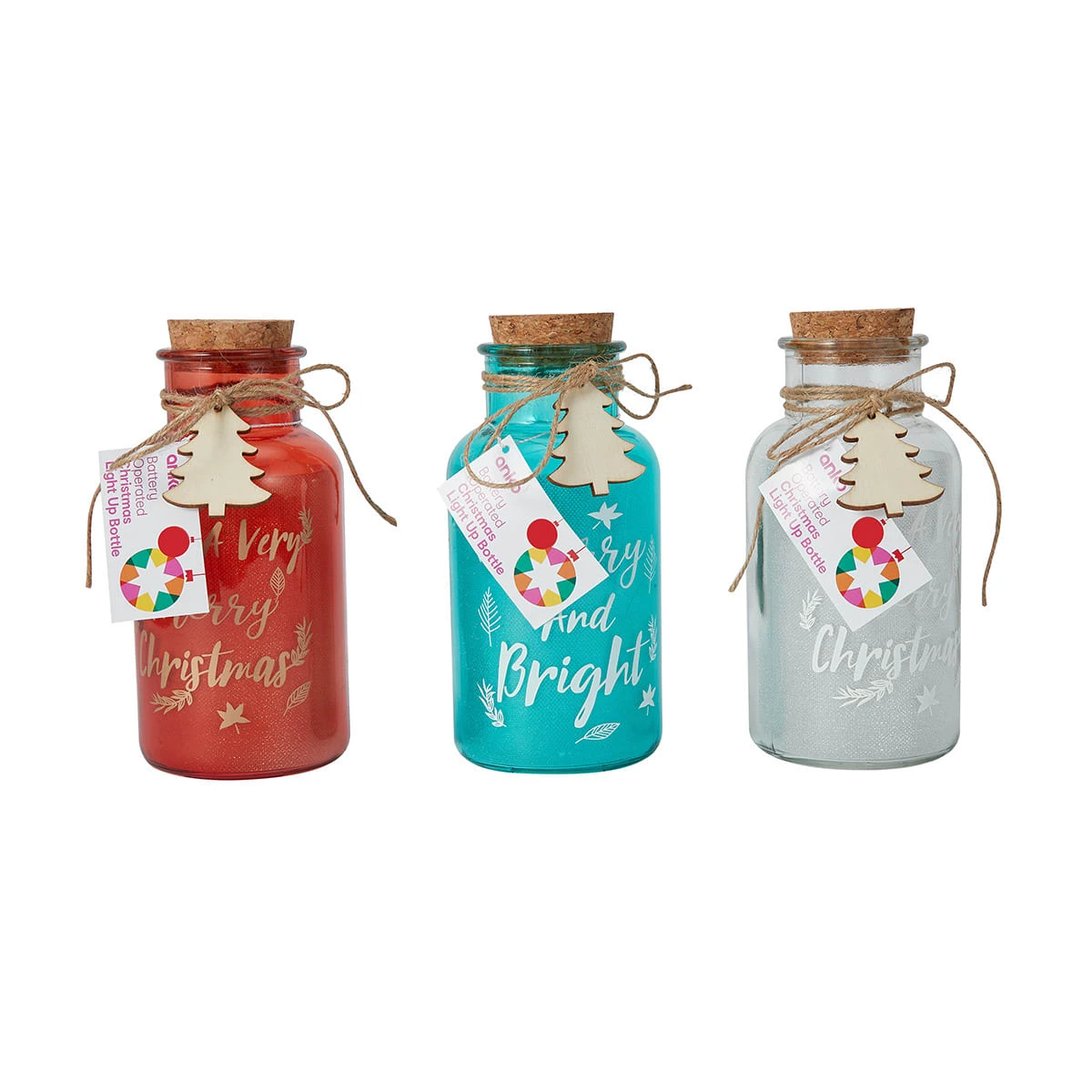 Christmas Light Up Bottle - Assorted 1 Christmas Light Up Bottle - Assorted