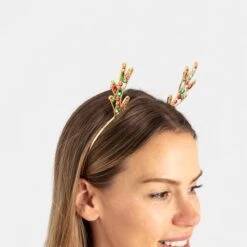Christmas Gem Antler Headband - Gold Tone, Green And Red -Christmas Gift Shop 8bef1507 c57e 4ffc adff 12777a78c2d5