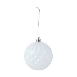 8 Pack 8cm Christmas Baubles - White -Christmas Gift Shop 8df7cc2a 335d 4a69 bc52 68b7ed861419