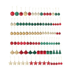 100 Piece Christmas Traditional Cheer Decoration Set