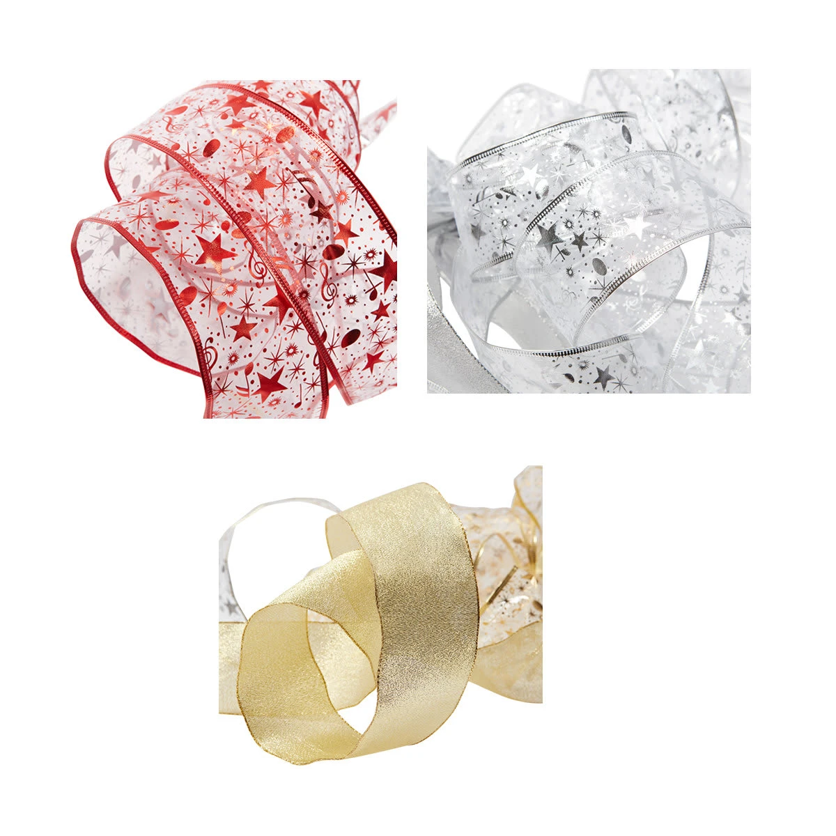 Christmas Tree Topper Ribbon - Assorted 6 Christmas Tree Topper Ribbon - Assorted - Image 6