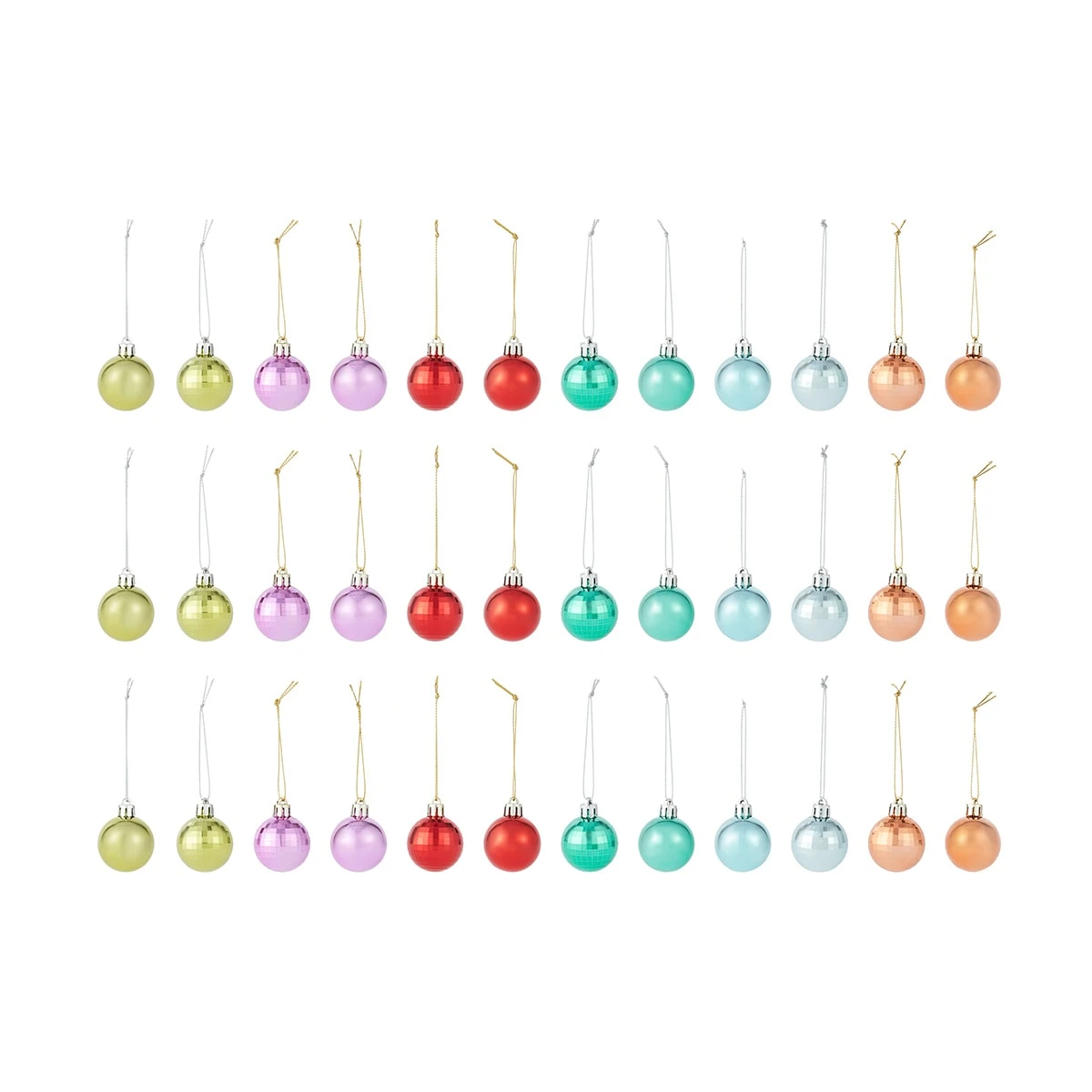 36 Pack 4cm Christmas Baubles Festive Fun 1 36 Pack 4cm Christmas Baubles Festive Fun