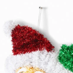 Christmas Hanging Decoration Tinsel Santa