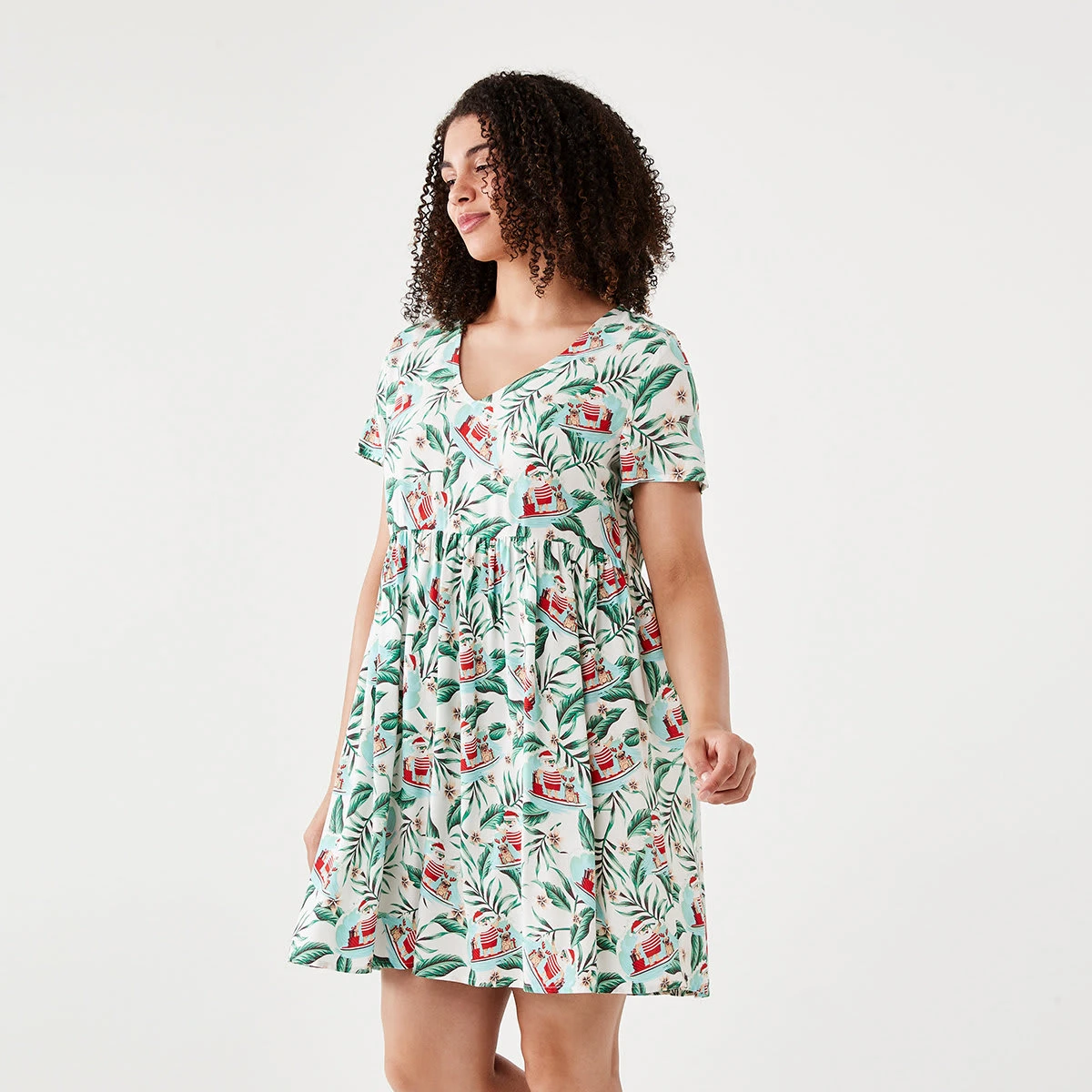 Short Sleeve Christmas Mini Dress 5 Short Sleeve Christmas Mini Dress - Image 5