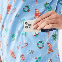 Workwear Short Sleeve Unisex Christmas Scrub Top