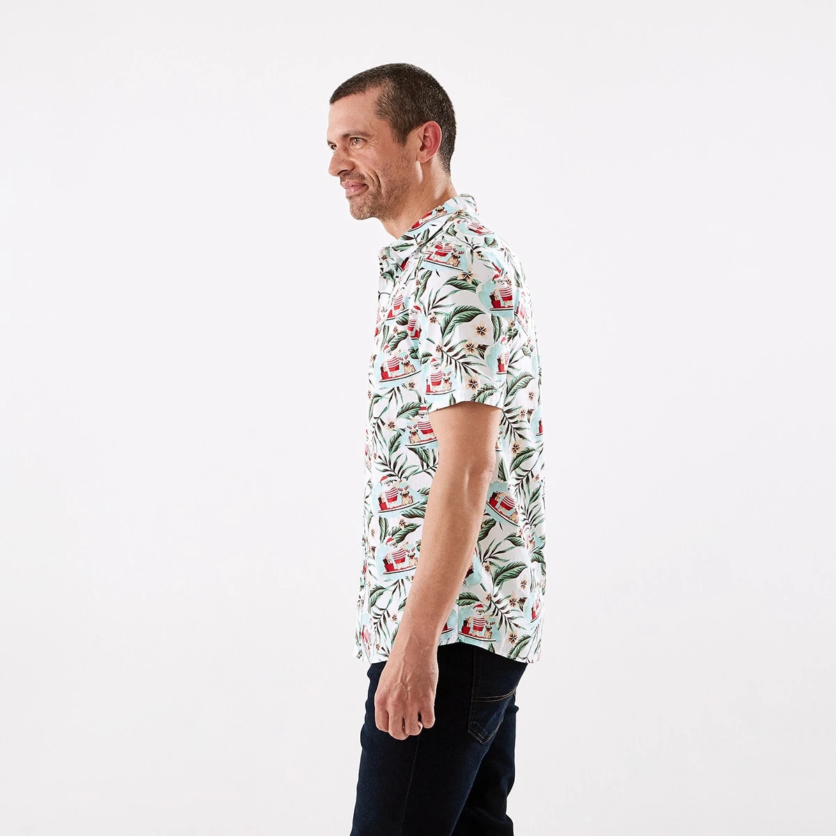 Short Sleeve Christmas Print Shirt 2 Short Sleeve Christmas Print Shirt - Image 2