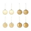 8 Pack 8cm Christmas Baubles Gold Look