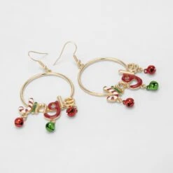 Christmas Jingle Earrings - Gold Tone, Red And Green -Christmas Gift Shop bfdb1027 42a0 4d4a 859b 9b6bd0a421e6