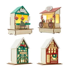 Christmas Decoration Light Up Mini Village - Assorted