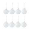 8 Pack 8cm Christmas Baubles - White