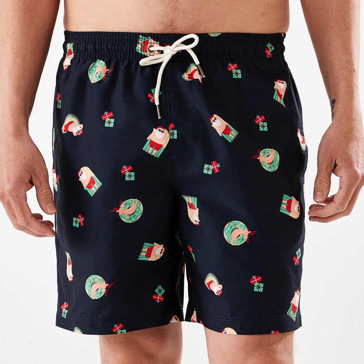 Christmas Mid Length Print Swim Shorts 6 Christmas Mid Length Print Swim Shorts - Image 6