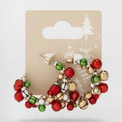 Christmas Bells Earrings - Green, Red, Silver And Gold Tone -Christmas Gift Shop c2121ef6 59b0 4771 8d06 81c957c4ef8e