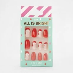 OXX Cosmetics All Is Bright 24 Pack False Nails With Adhesive - Coffin Shape, Christmas Santa Hat -Christmas Gift Shop c9b79ab2 adf5 4ac2 8295 3872cc92340a