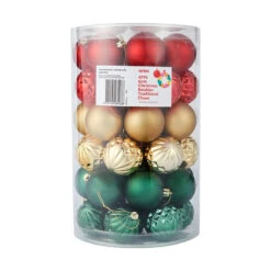 47 Pack 6cm Christmas Baubles Traditional Cheer