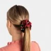 2 Pack Christmas Scrunchies - Gold Tone And Red