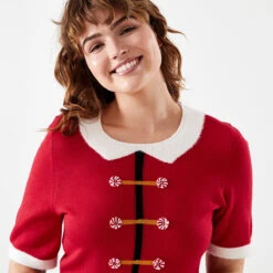 Short Sleeve Christmas Knit Midi Dress -Christmas Gift Shop db80c4c6 2ce3 4db7 b7ce 7fa4183d709b