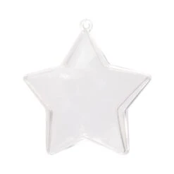 5 Pack Christmas Craft Fillable Star Baubles