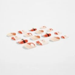 24 Pack Pre-Glued Stick-On Nails - Christmas Santa And Rudolph