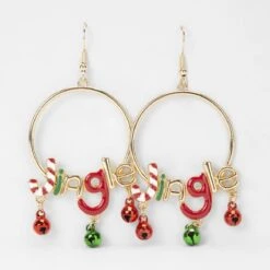Christmas Jingle Earrings - Gold Tone, Red And Green -Christmas Gift Shop dcc785a0 4517 4097 a591 6d4e8e52f3c9