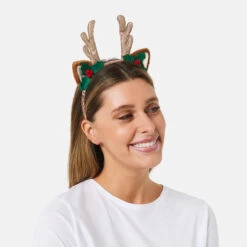 Christmas Reindeer Headband - Green, Red And Gold Tone -Christmas Gift Shop dd39fa16 b70a 4bec 995c 6a108fb3a56b