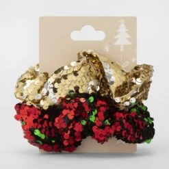 2 Pack Christmas Scrunchies - Gold Tone And Red -Christmas Gift Shop de1a5791 9d9b 41fb 93f5 2a27c14d445e