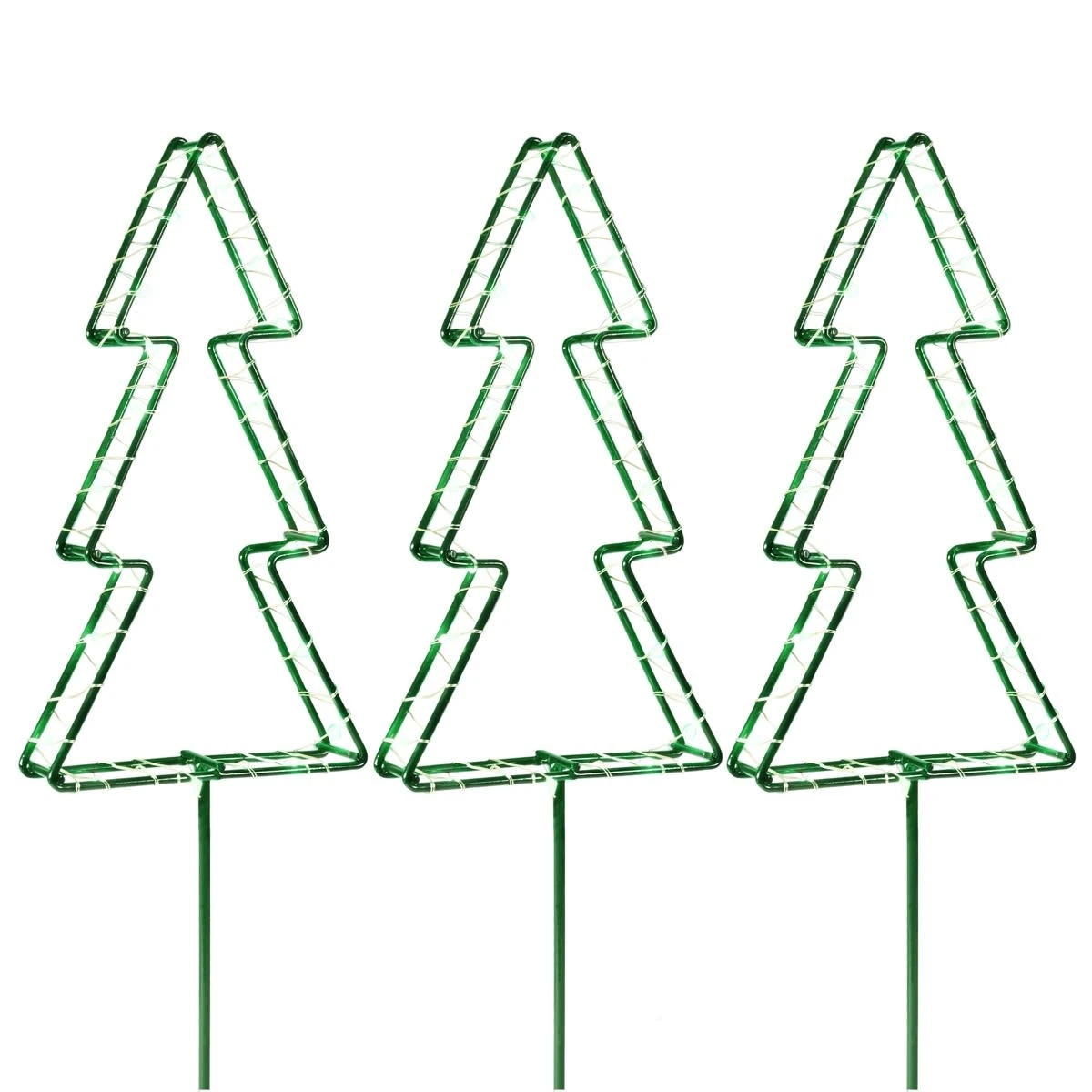 Solar Powered 3 Pack Christmas Metal Stake Lights - Assorted 3 Solar Powered 3 Pack Christmas Metal Stake Lights - Assorted - Image 3