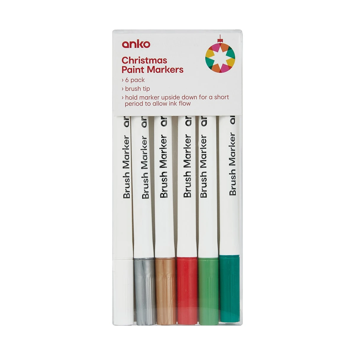 6 Pack Christmas Paint Markers 2 6 Pack Christmas Paint Markers - Image 2