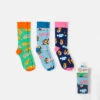 3 Pack Streets License Christmas Crew Socks