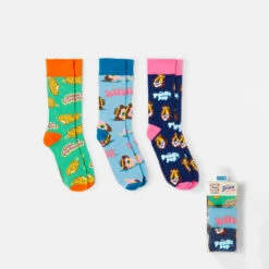 3 Pack Streets License Christmas Crew Socks